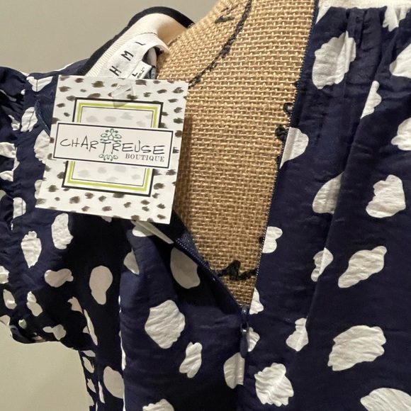 Navy Spotted Blouse by THML - Picture 8 of 12